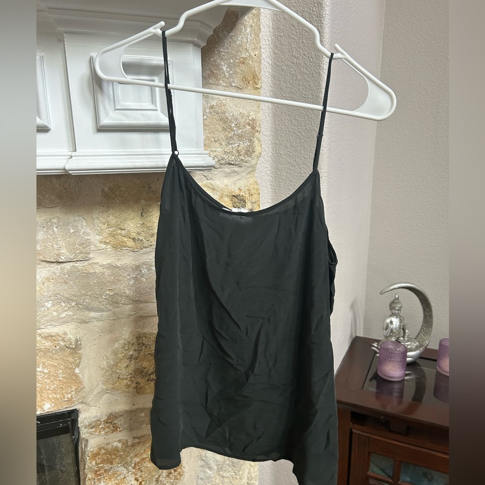 Equipment 100% Silk Black Spaghetti Strap Top